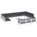 Set mobilier de grădină cu perne, 14 piese, alb, lemn masiv pin - WALTI WALTI