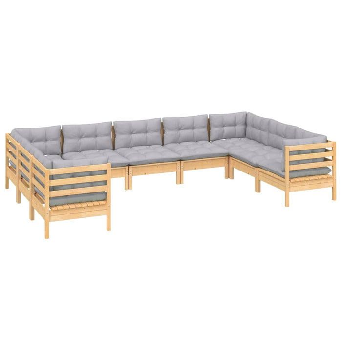 Set mobilier de grădină cu perne, 5 piese, gri, lemn de pin - WALTI WALTI