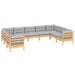 Set mobilier de grădină cu perne, 5 piese, gri, lemn de pin - WALTI WALTI