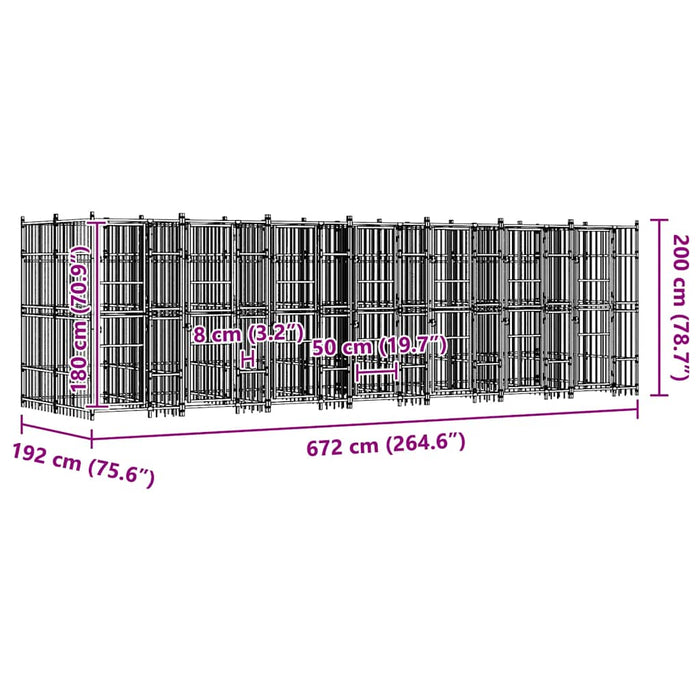 Padoc pentru câini de exterior, 12,9 m², oțel WALTI