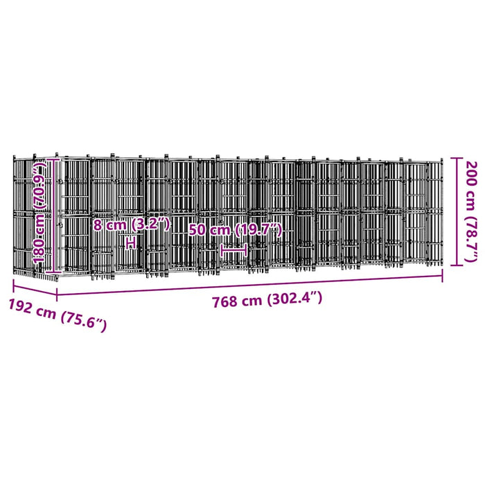 Padoc pentru câini de exterior, 14,75 m², oțel WALTI