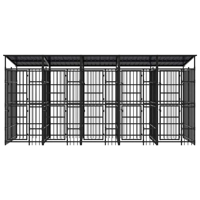 Padoc pentru câini de exterior cu acoperiș, 9,22 m², oțel WALTI