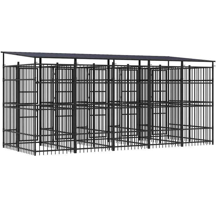 Padoc pentru câini de exterior cu acoperiș, 9,22 m², oțel WALTI