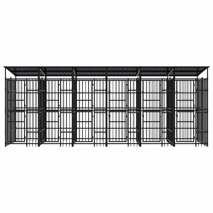 Padoc pentru câini de exterior cu acoperiș, 11,06 m², oțel WALTI