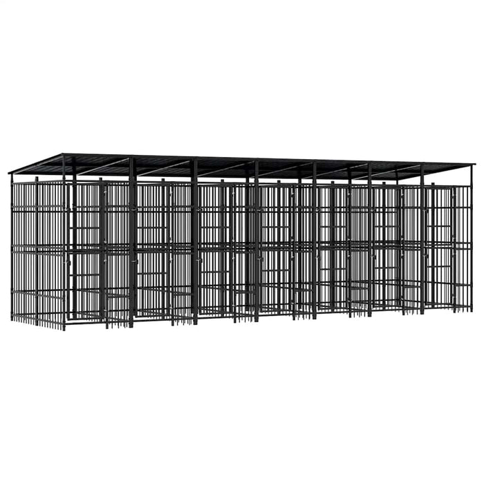 Padoc pentru câini de exterior cu acoperiș, 12,9 m², oțel - WALTI WALTI