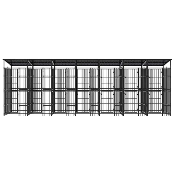 Padoc pentru câini de exterior cu acoperiș, 12,9 m², oțel - WALTI WALTI