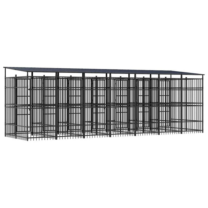 Padoc pentru câini de exterior cu acoperiș, 12,9 m², oțel - WALTI WALTI