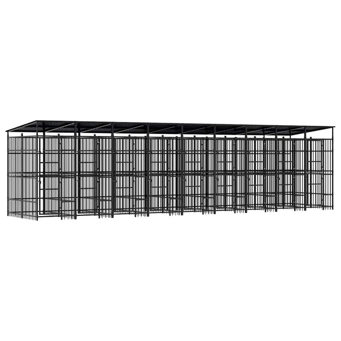 Padoc pentru câini de exterior cu acoperiș, 16,59 m², oțel - WALTI WALTI
