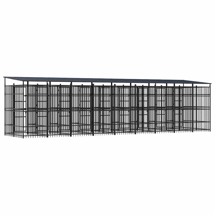 Padoc pentru câini de exterior cu acoperiș, 16,59 m², oțel - WALTI WALTI