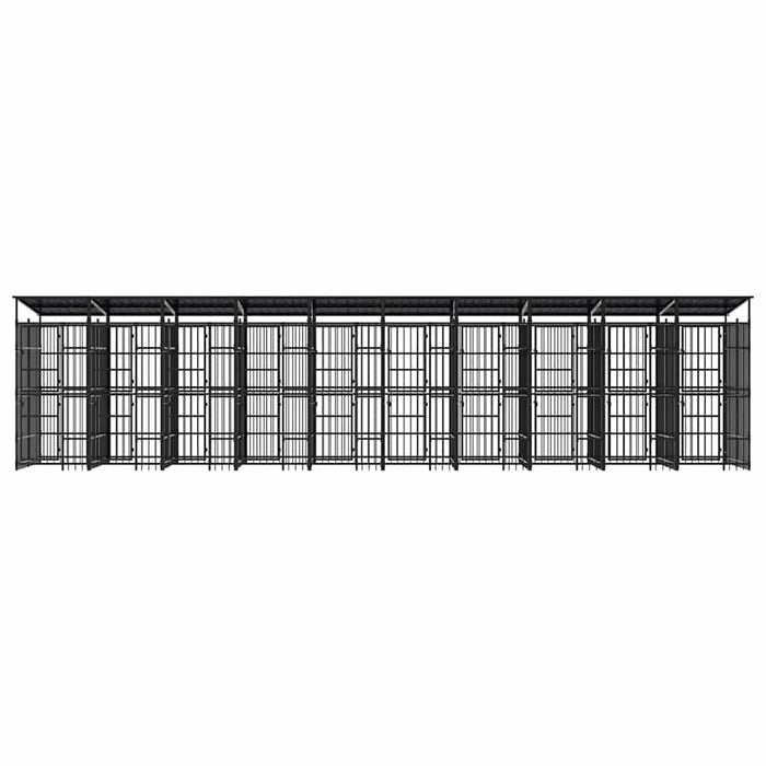 Padoc pentru câini de exterior cu acoperiș, 18,43 m², oțel WALTI