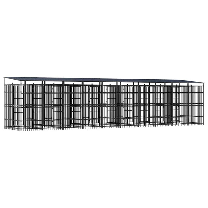 Padoc pentru câini de exterior cu acoperiș, 18,43 m², oțel WALTI