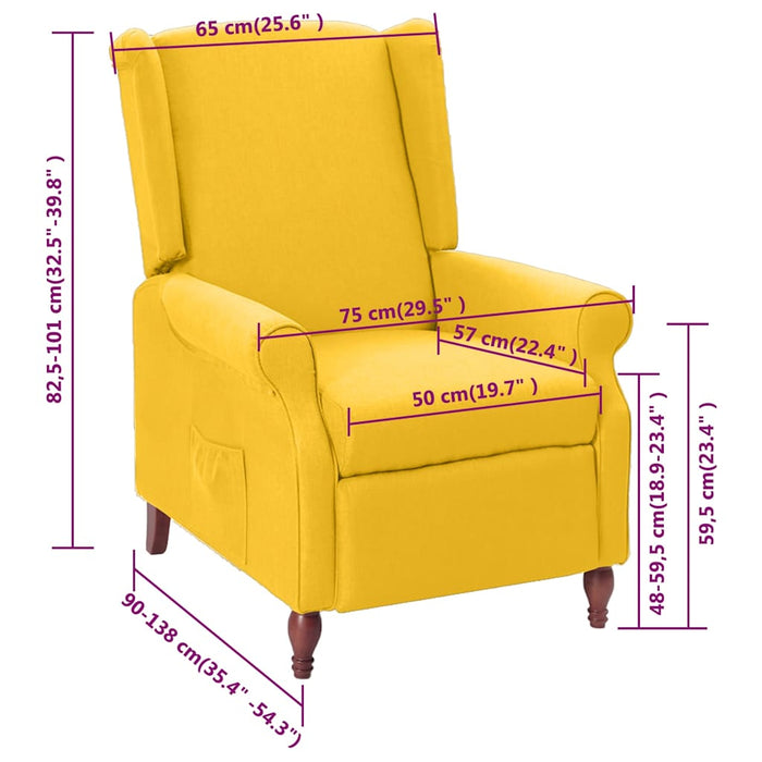 Scaun rabatabil, galben, material textil WALTI