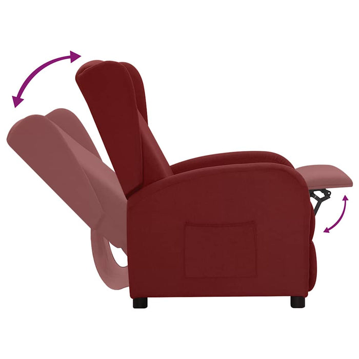 Fotoliu rabatabil, roșu vin, material textil WALTI