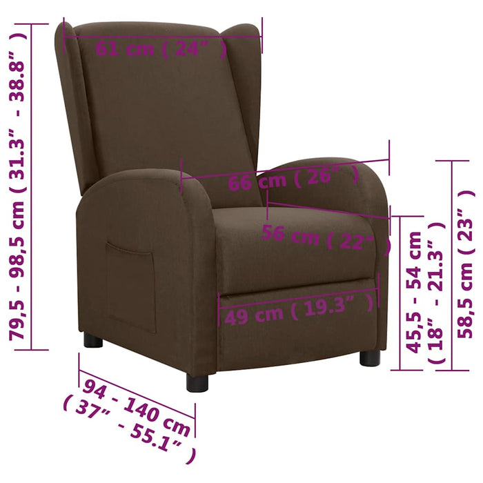 Fotoliu rabatabil, maro, material textil WALTI