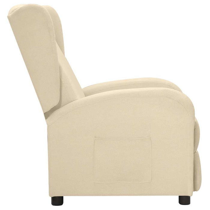 Fotoliu rabatabil, crem, material textil WALTI