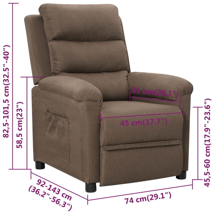 Fotoliu rabatabil, gri taupe, material textil - WALTI WALTI