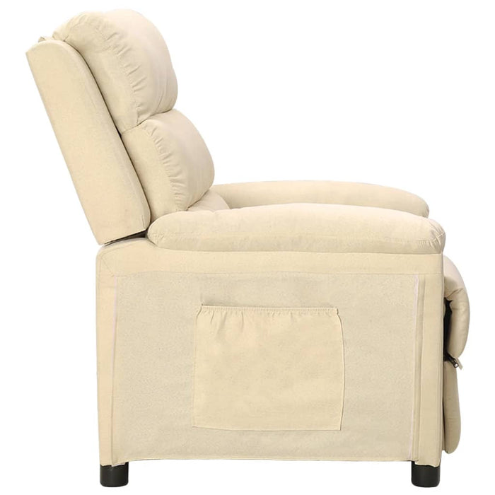 Fotoliu rabatabil, crem, material textil - WALTI WALTI