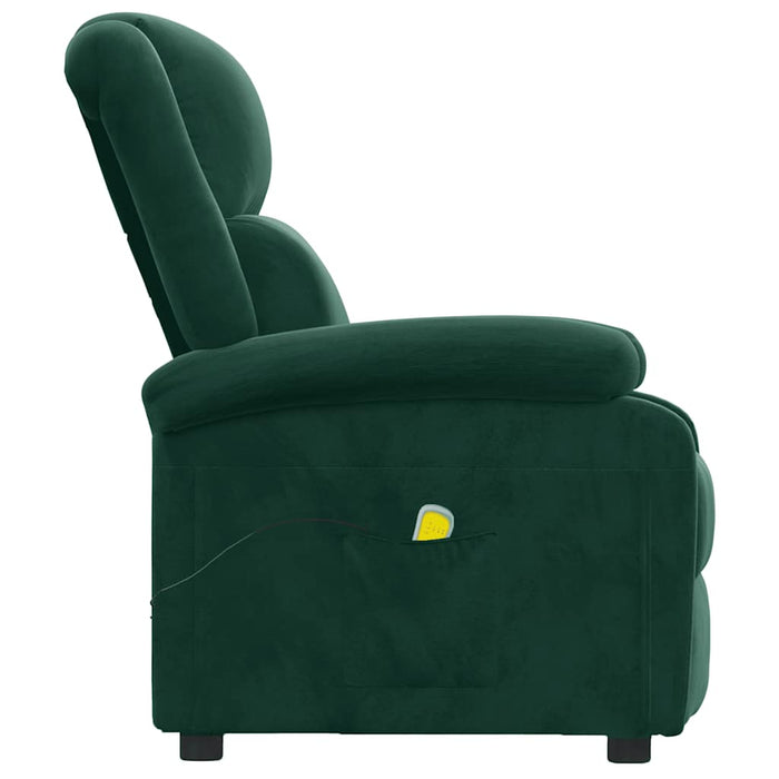 Fotoliu de masaj, verde închis, catifea WALTI