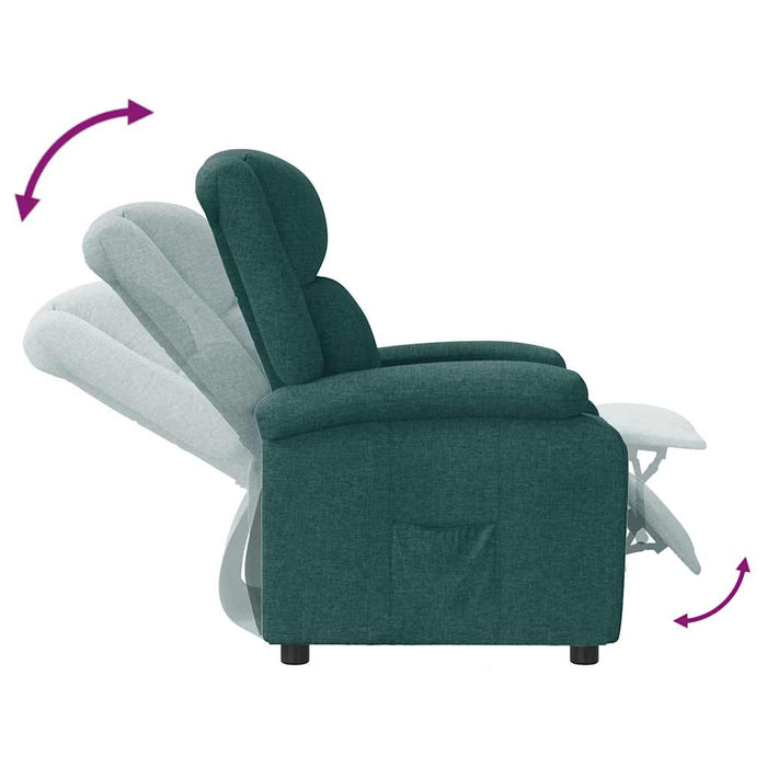 Fotoliu rabatabil, verde închis, material textil - WALTI WALTI