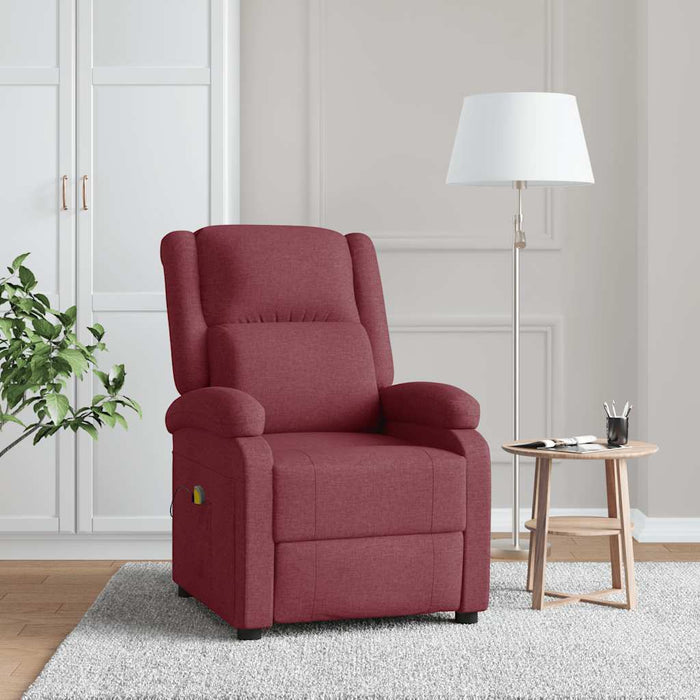 Fotoliu de masaj spătar aripi, roșu vin, material textil WALTI