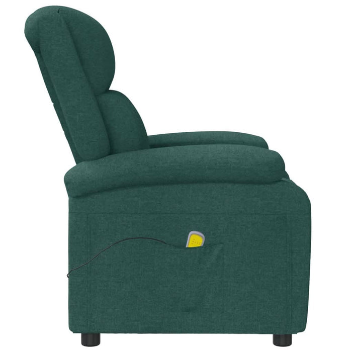Fotoliu de masaj spătar aripi, verde închis, material textil WALTI