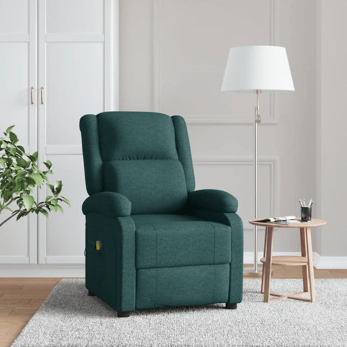Fotoliu de masaj spătar aripi, verde închis, material textil WALTI