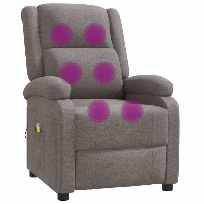 Fotoliu de masaj spătar aripi, gri taupe, material textil WALTI