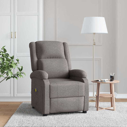 Fotoliu de masaj spătar aripi, gri taupe, material textil - WALTI WALTI