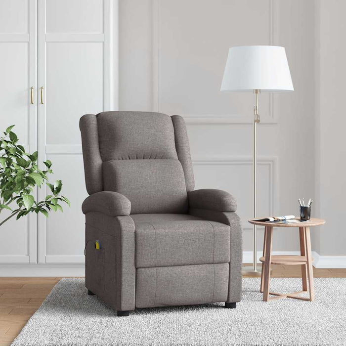 Fotoliu de masaj spătar aripi, gri taupe, material textil WALTI