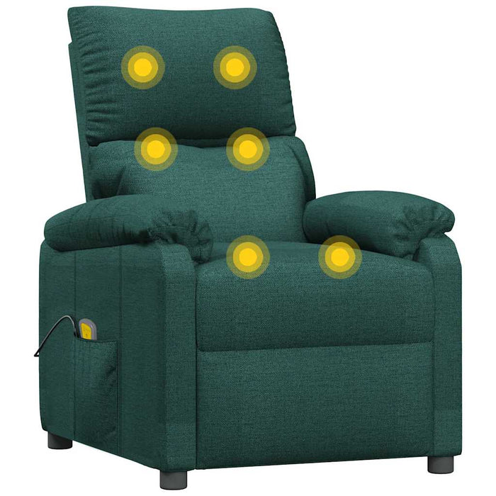 Fotoliu de masaj, verde închis, material textil WALTI