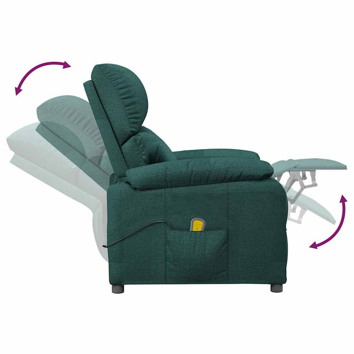 Fotoliu de masaj, verde închis, material textil WALTI