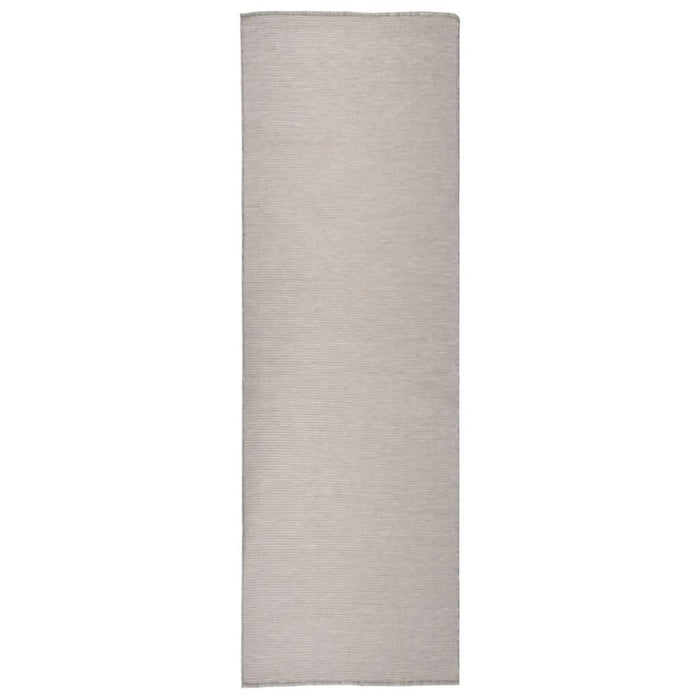 Covor de exterior, gri taupe, 80x250 cm, țesătură plată - WALTI WALTI