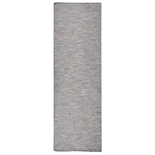 Covor de exterior, maro şi albastru, 80x250 cm, țesătură plată - WALTI WALTI