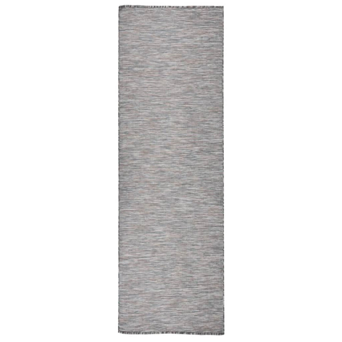 Covor de exterior, maro şi albastru, 80x250 cm, țesătură plată - WALTI WALTI