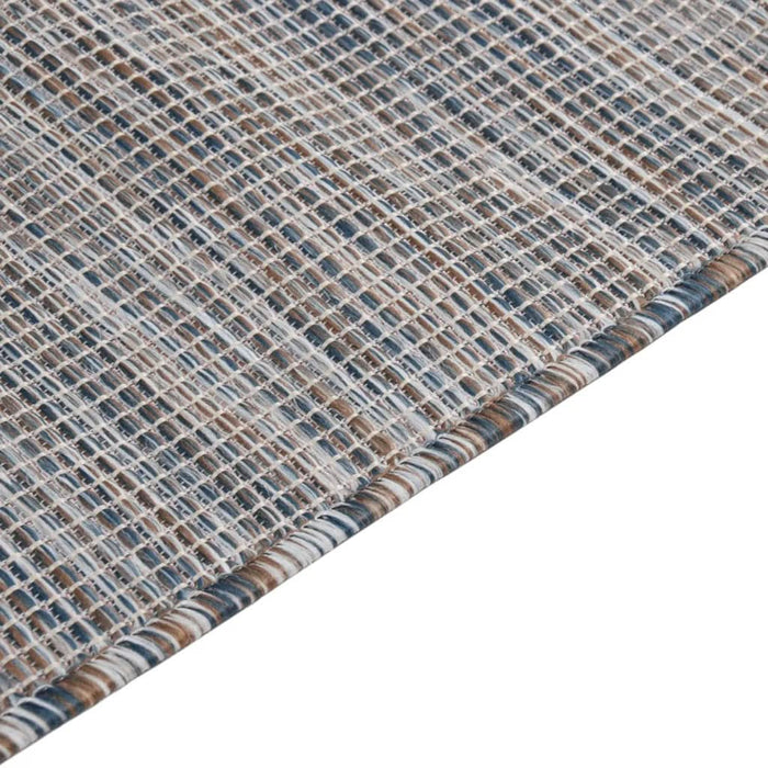 Covor de exterior, maro şi albastru, 80x250 cm, țesătură plată - WALTI WALTI