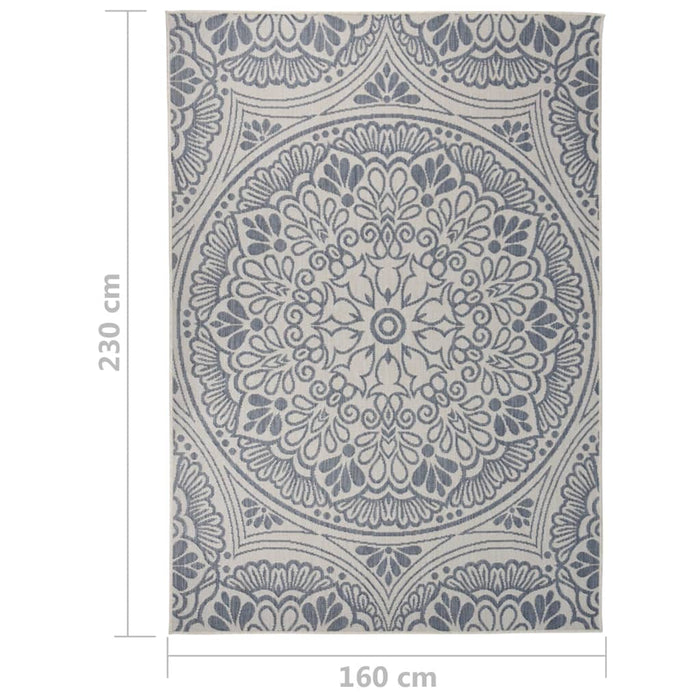 Covor de exterior, model albastru, 160x230 cm, țesătură plată - WALTI WALTI