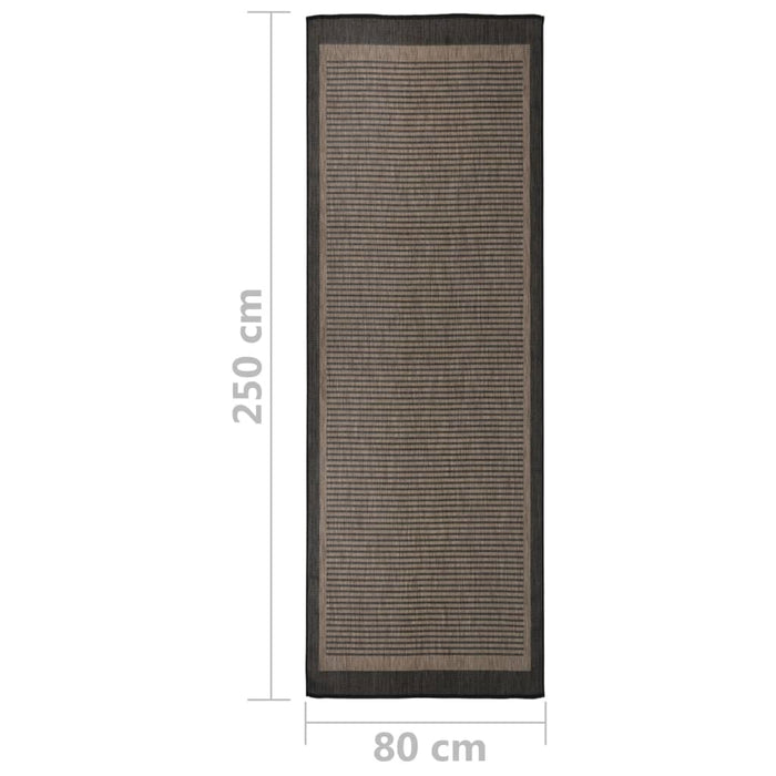 Covor de exterior, maro închis, 80x250 cm, țesătură plată - WALTI WALTI
