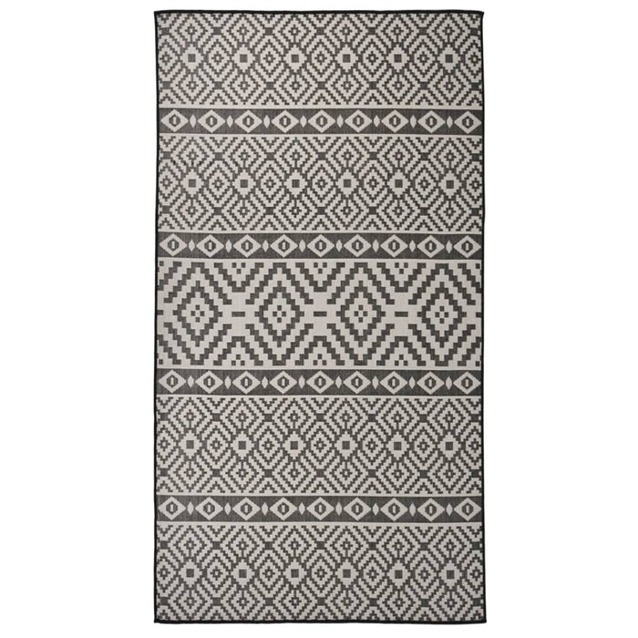 Covor de exterior, dungi negre, 80x150 cm, țesătură plată WALTI