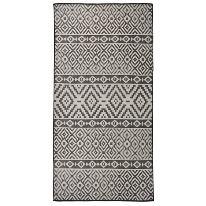 Covor de exterior, dungi negre, 100x200 cm, țesătură plată WALTI