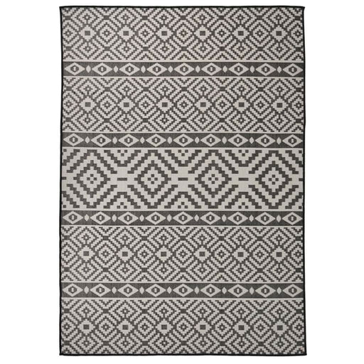 Covor de exterior, dungi negre, 140x200 cm, țesătură plată - WALTI WALTI
