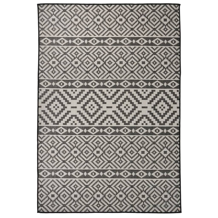 Covor de exterior, dungi negre, 160x230 cm, țesătură plată - WALTI WALTI