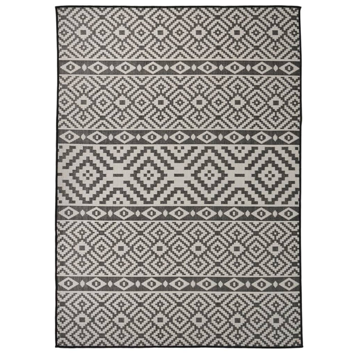 Covor de exterior, dungi negre, 200x280 cm, țesătură plată - WALTI WALTI