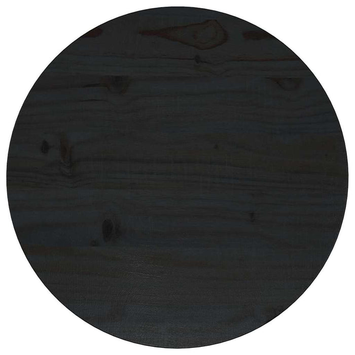 Blat de masă, negru, Ø40x2,5 cm, lemn masiv de pin WALTI