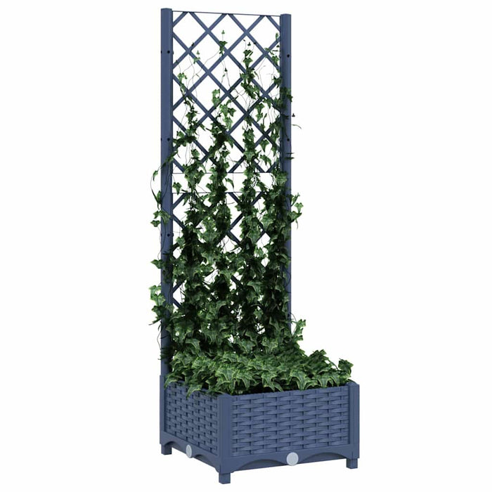 Jardinieră de grădină cu spalier, albastru-gri, 40x40x121,5 cm, PP WALTI