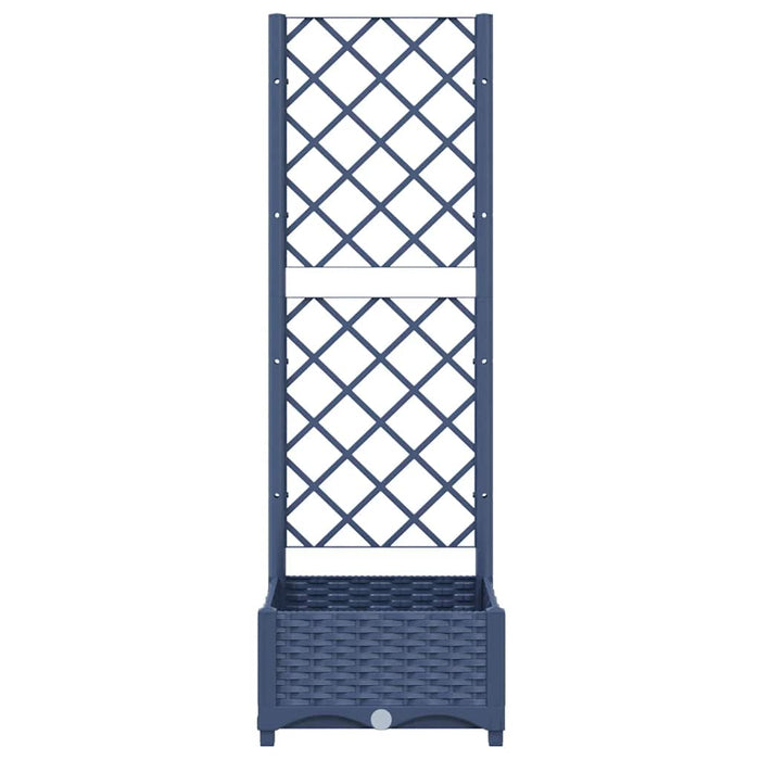 Jardinieră de grădină cu spalier, albastru-gri, 40x40x121,5 cm, PP WALTI