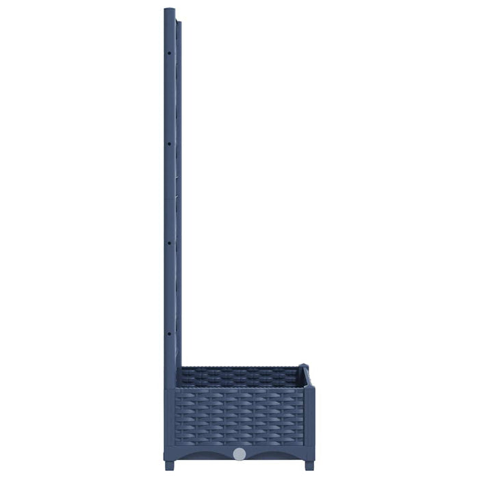 Jardinieră de grădină cu spalier, albastru-gri, 40x40x121,5 cm, PP WALTI