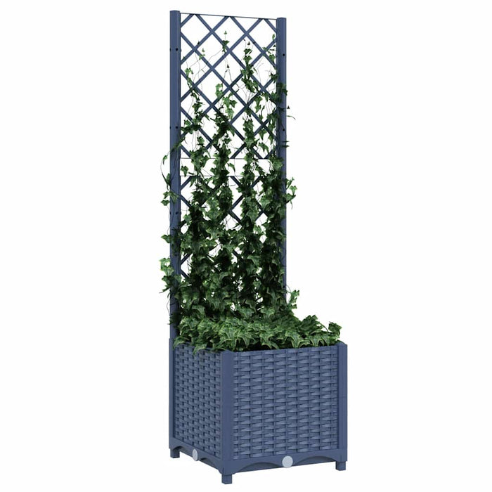 Jardinieră de grădină cu spalier, albastru-gri, 40x40x136 cm, PP WALTI