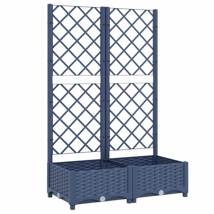 Jardinieră de grădină cu spalier, albastru-gri, 80x40x121,5 cm, PP WALTI