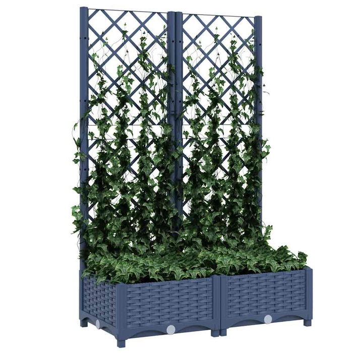 Jardinieră de grădină cu spalier, albastru-gri, 80x40x121,5 cm, PP WALTI
