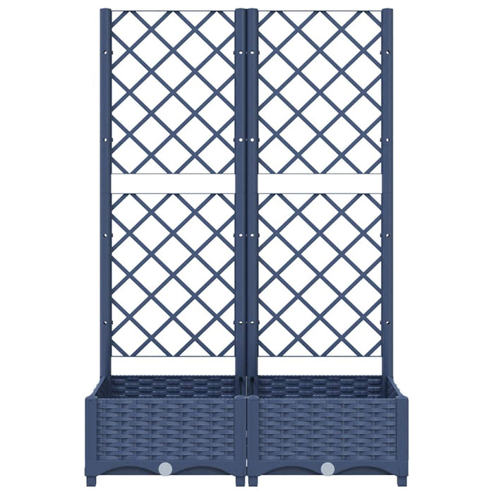Jardinieră de grădină cu spalier, albastru-gri, 80x40x121,5 cm, PP WALTI